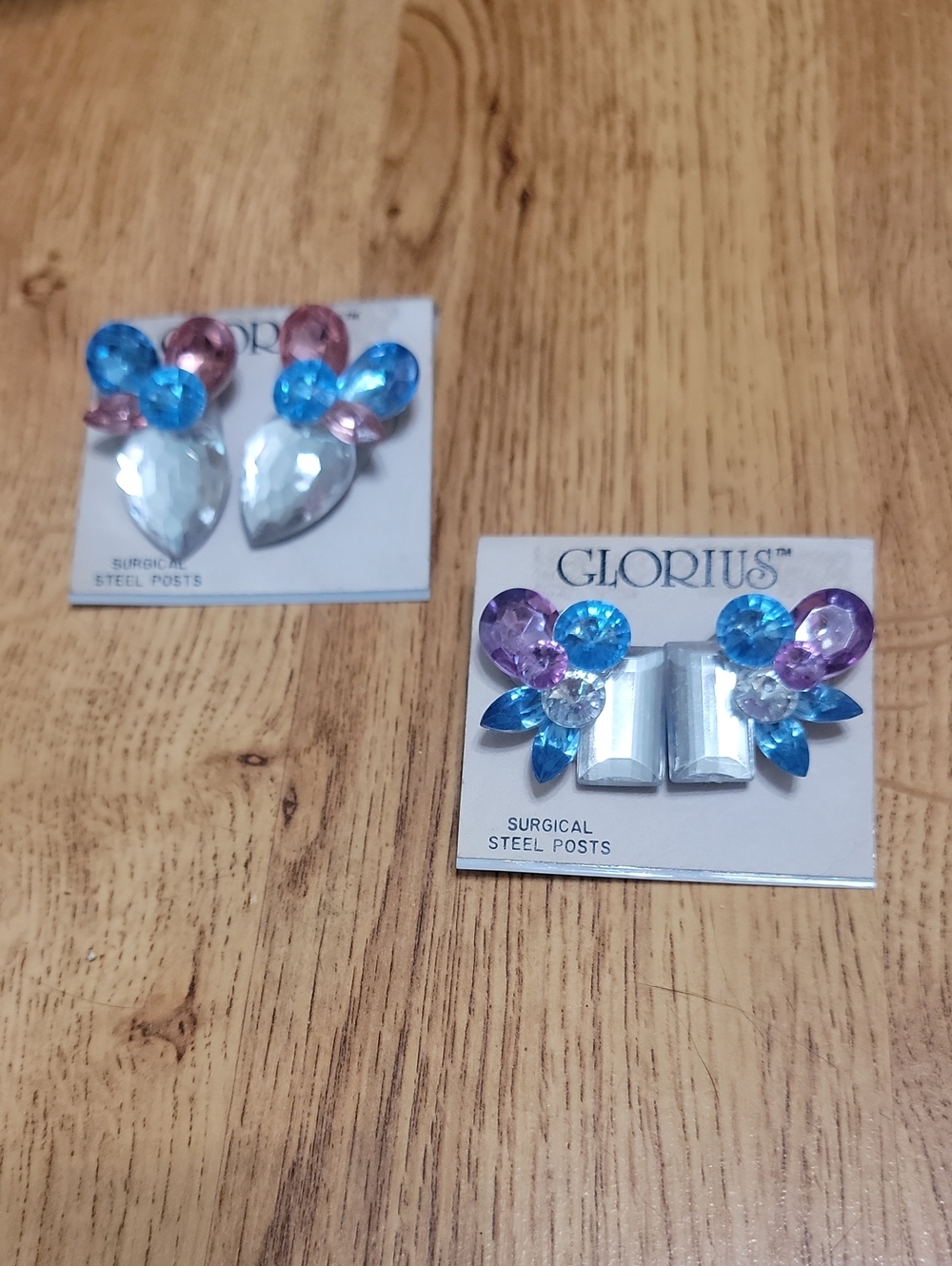 #10 Lot Glorius 1990s Vintage Earrings Pink Purple Blue White